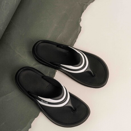 Chancleta Comfort - Negro con blanco