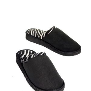 Pantufla negra cebra