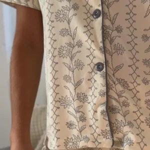 Pijama 3 piezas flores