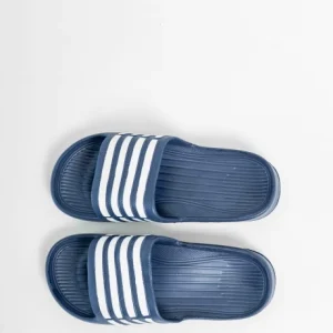 Sandalia Franjas Azul con Blanco