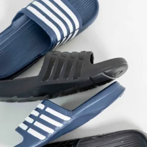 Sandalia Franjas Azul con Blanco