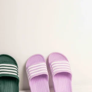 Sandalias Franjas Lila con Blanco para niños