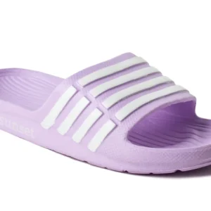 Sandalias Franjas Lila con Blanco para niños